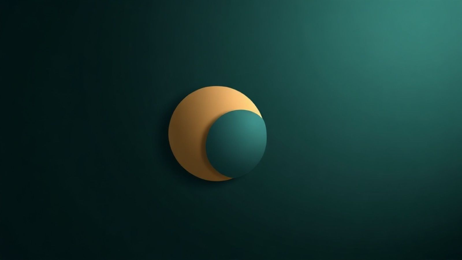 Un disco dorado y un disco verde encajados, sobre fondo verde oscuro